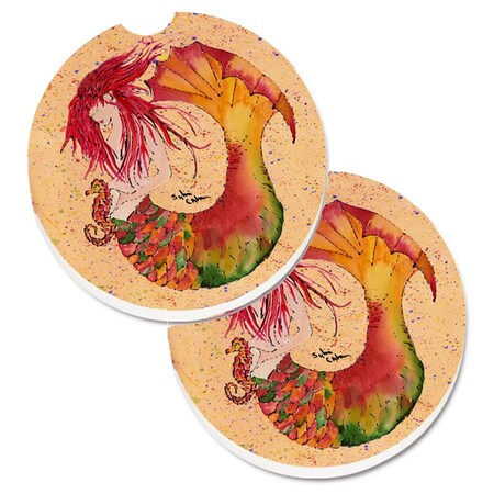 Carolines Treasures Mermaid Set of 2 Cup Holder Car Coaster 8339CARC